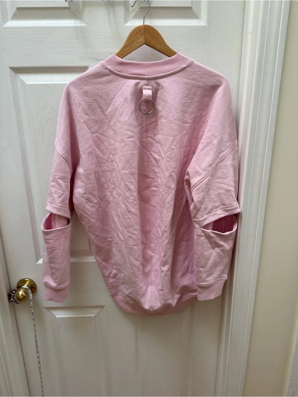 Tibi Cocoon Crewneck Light Pink Cotton Sweatshirt Size m medium crew - Picture 6 of 7